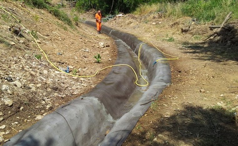 Canalette al Bargino - cantiere ultimato con geotessuto CC al Bargino