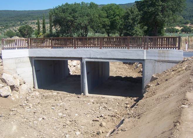 Ricostruzione del ponte - lavori finiti vista da valle